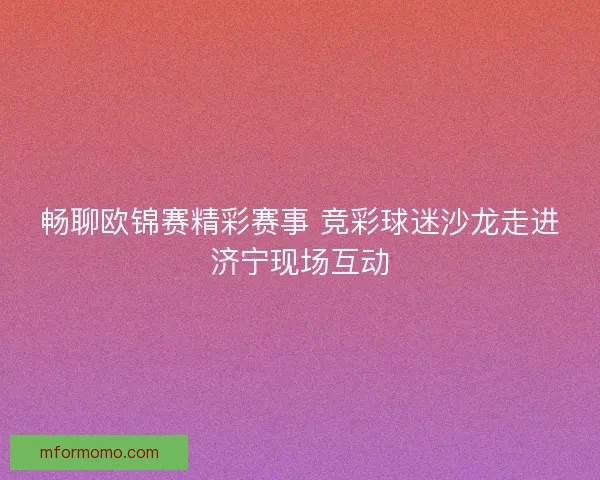 畅聊欧锦赛精彩赛事 竞彩球迷沙龙走进济宁现场互动