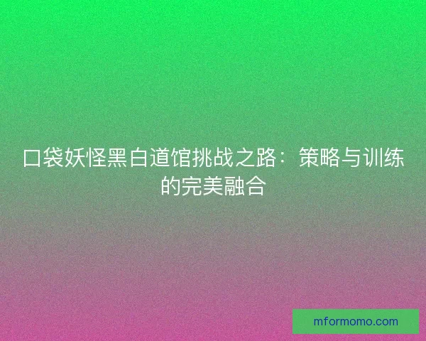 口袋妖怪黑白道馆挑战之路：策略与训练的完美融合