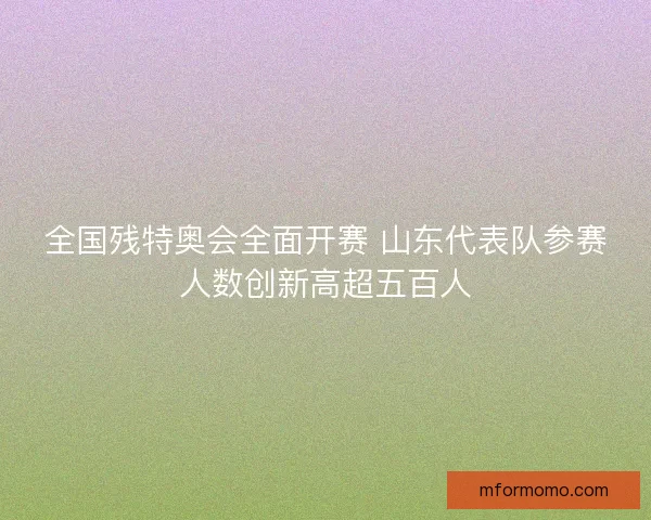 全国残特奥会全面开赛 山东代表队参赛人数创新高超五百人